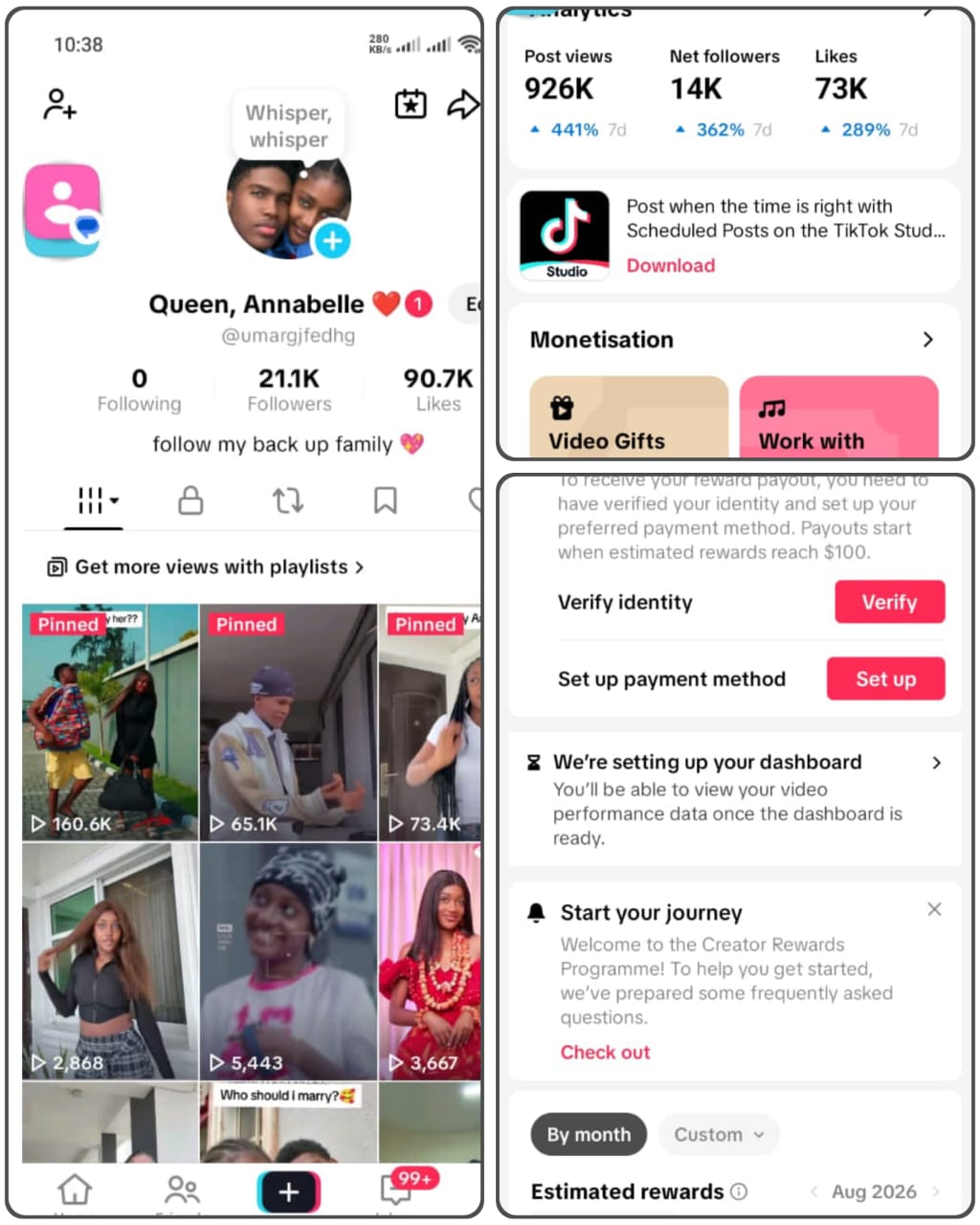 21k Followers Monetized UK TikTok Account