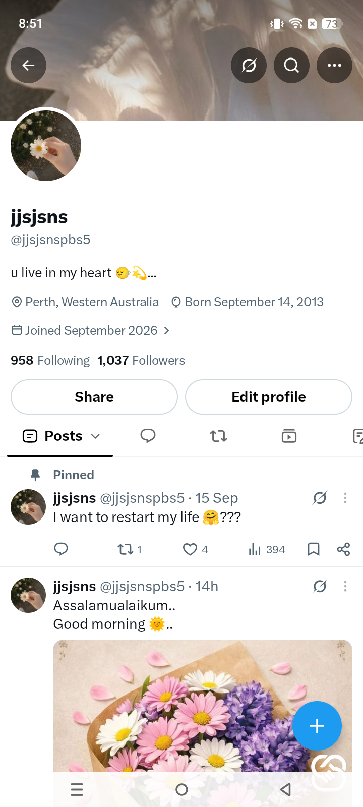 Twitter account for sale 1k+ follower 