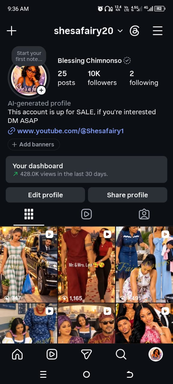 10k Followers Active IG Account - AI Story Niche