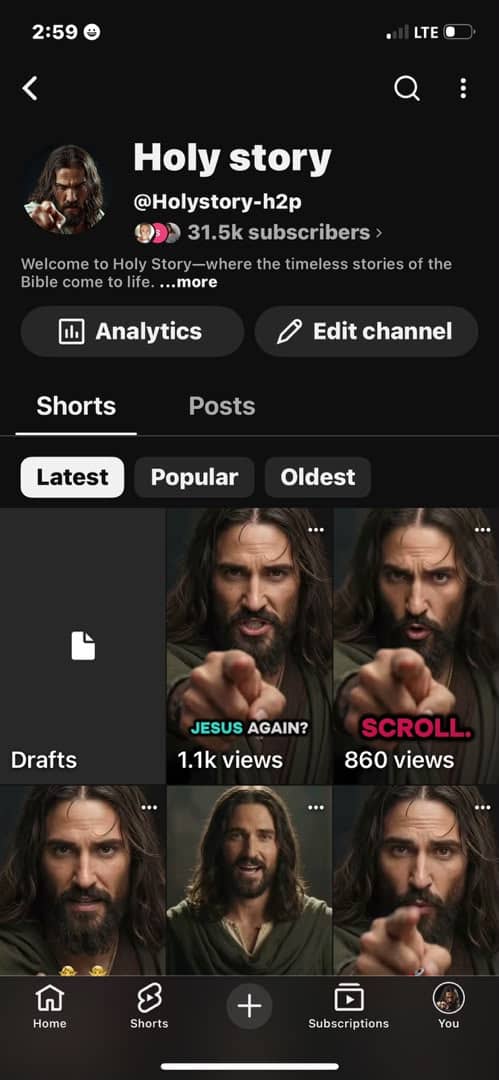 31k Gospel YouTube Channel – Non‑Monetized