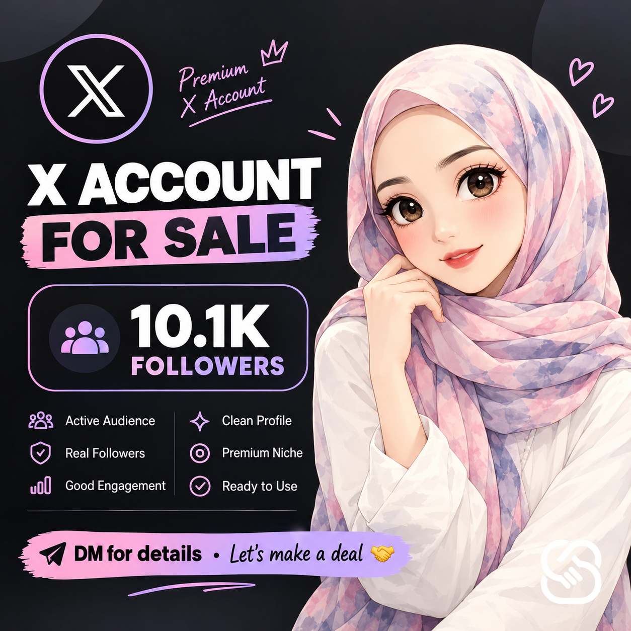10.1K Followers X (Twitter) For sale Super Active account π
